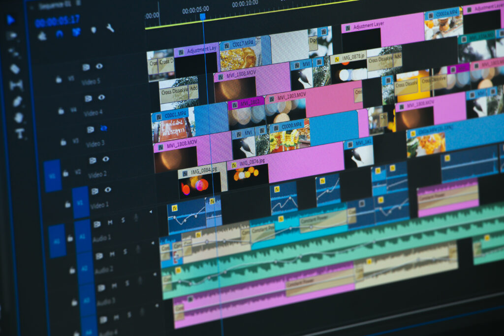 Video editing timeline in Adobe Premiere Pro